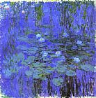 Blue Canvas Paintings - Blue Water Lilies